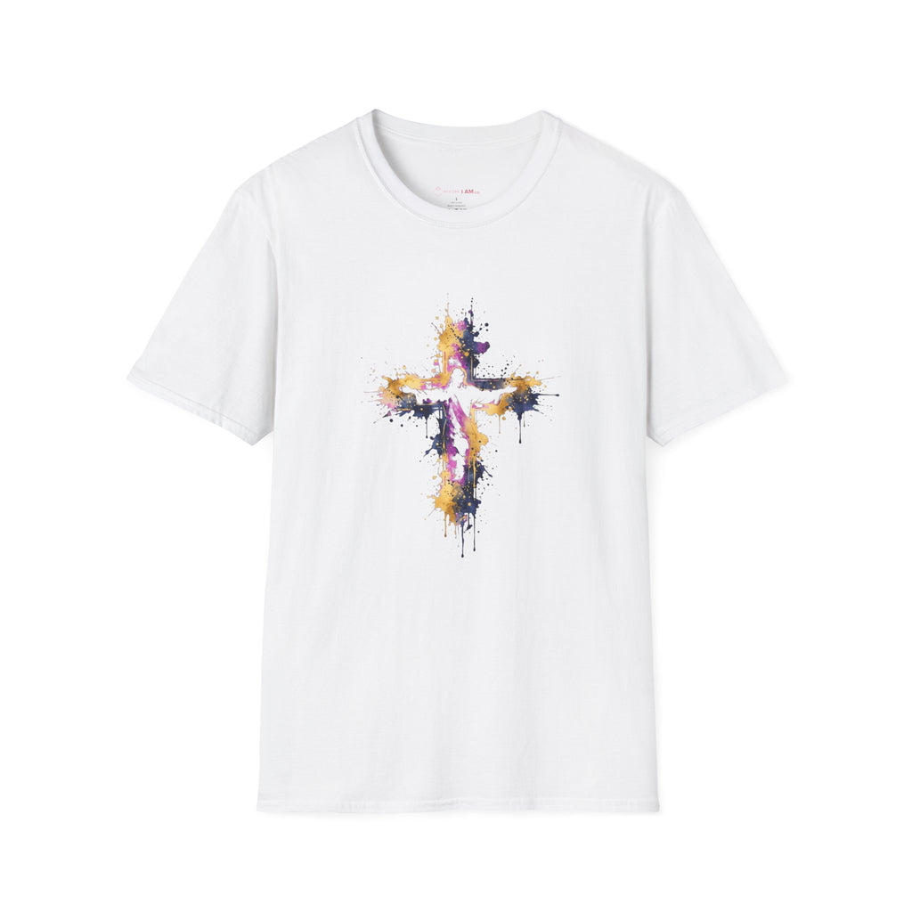 Jesus on the Cross Watercolor Christian T-Shirt – Colorful Faith Tee