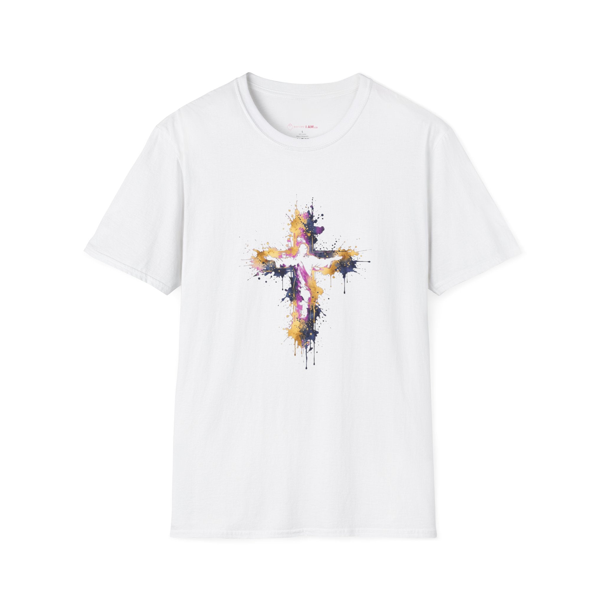 Jesus on the Cross Watercolor Christian T-Shirt – Colorful Faith Tee