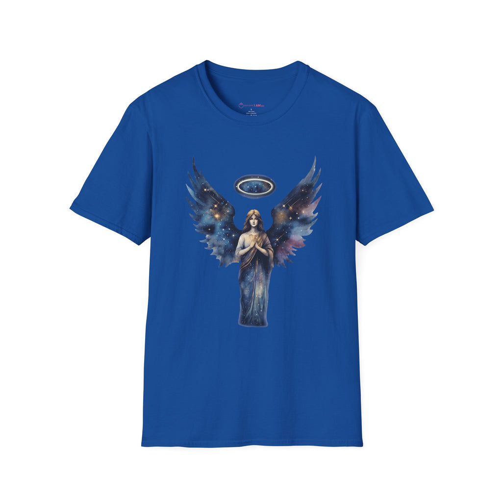 Celestial Guardian Angel Christian T-Shirt – Galaxy Wings Faith Tee