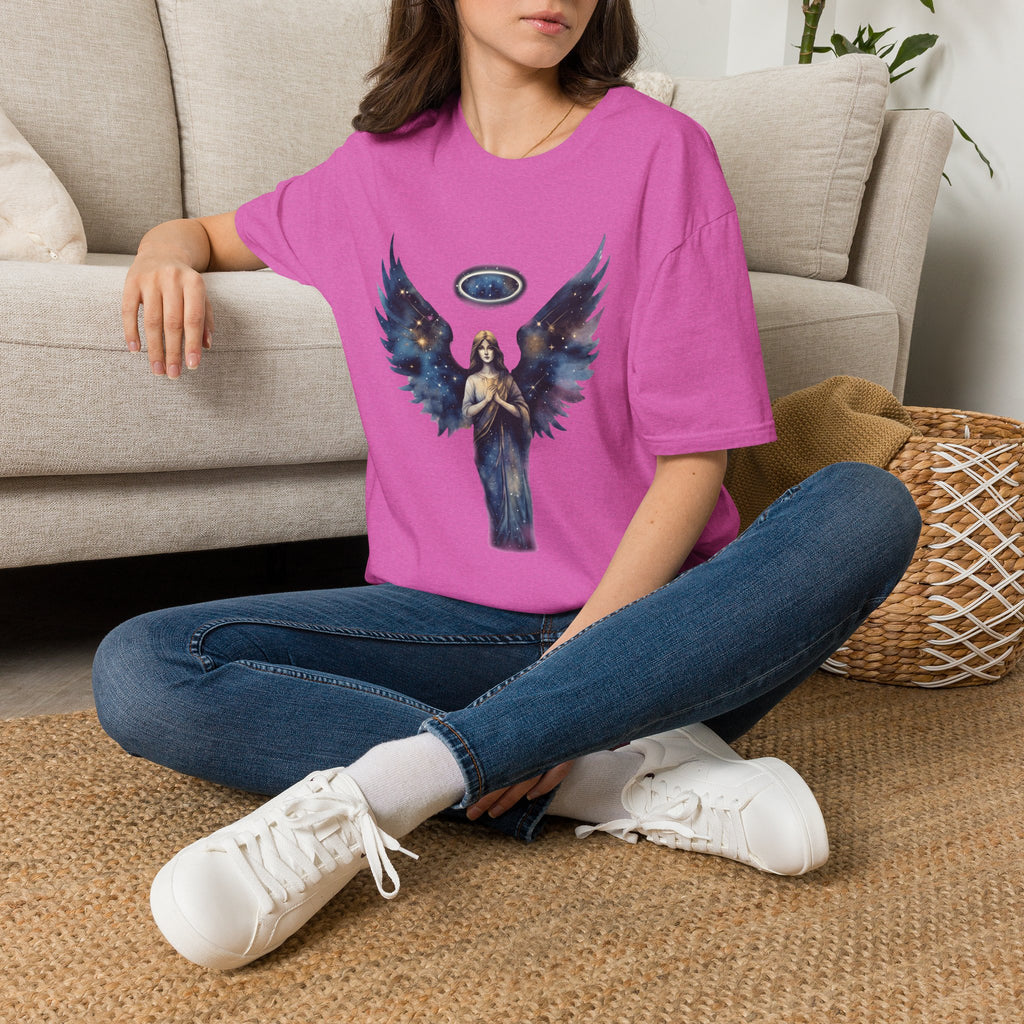 Celestial Guardian Angel Christian T-Shirt – Galaxy Wings Faith Tee