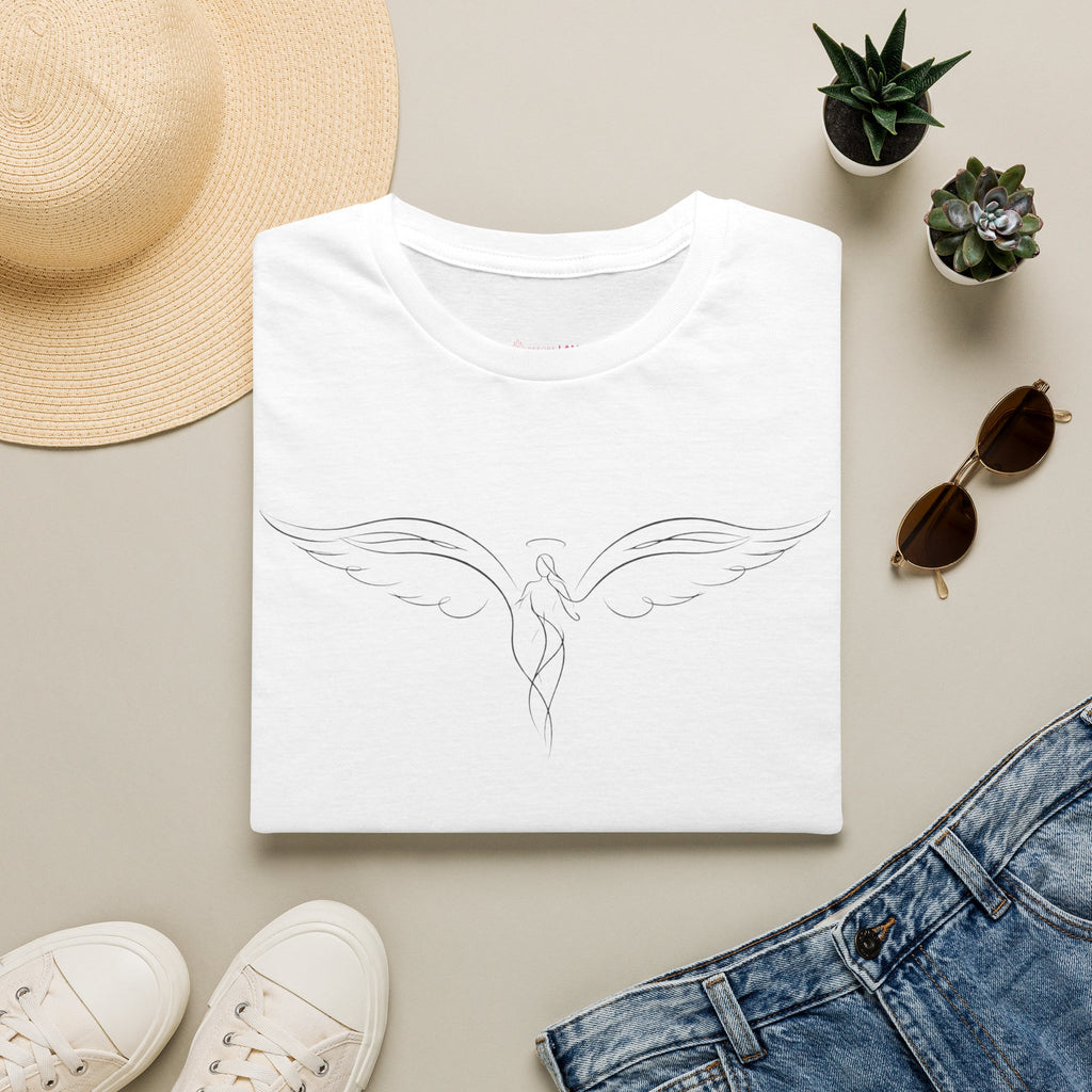 Minimalist Guardian Angel Wings Christian T-Shirt