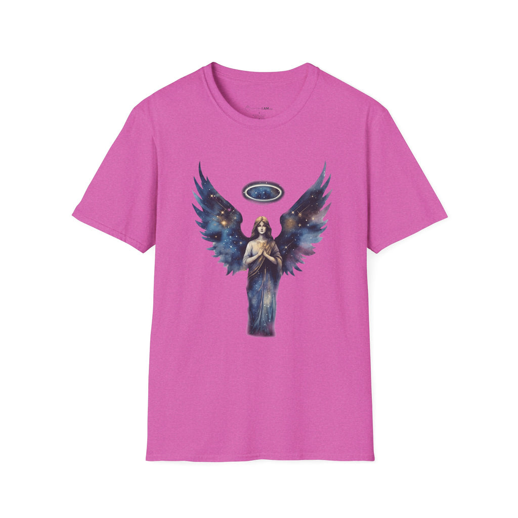 Celestial Guardian Angel Christian T-Shirt – Galaxy Wings Faith Tee