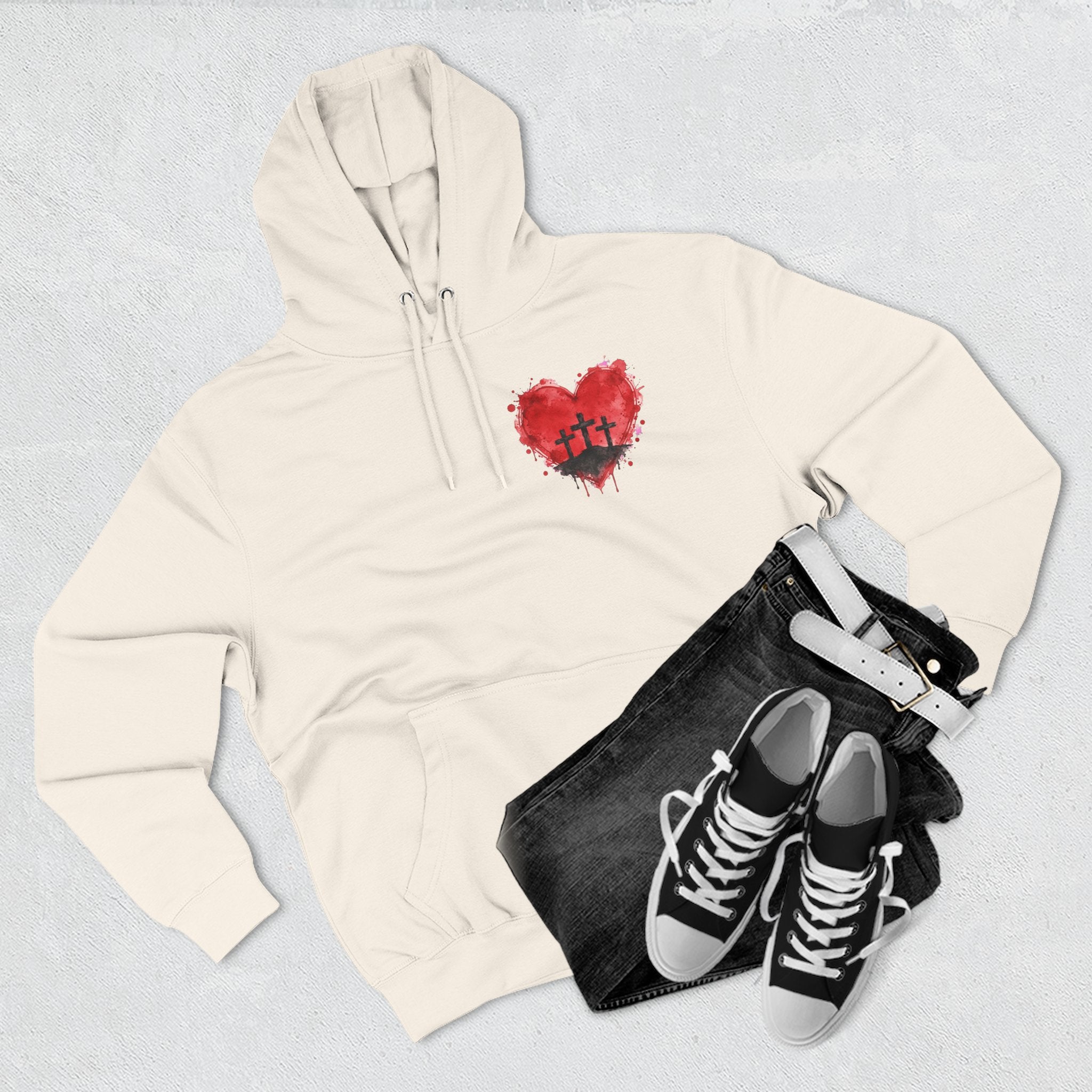 Three Crosses at Calvary Christian Hoodie