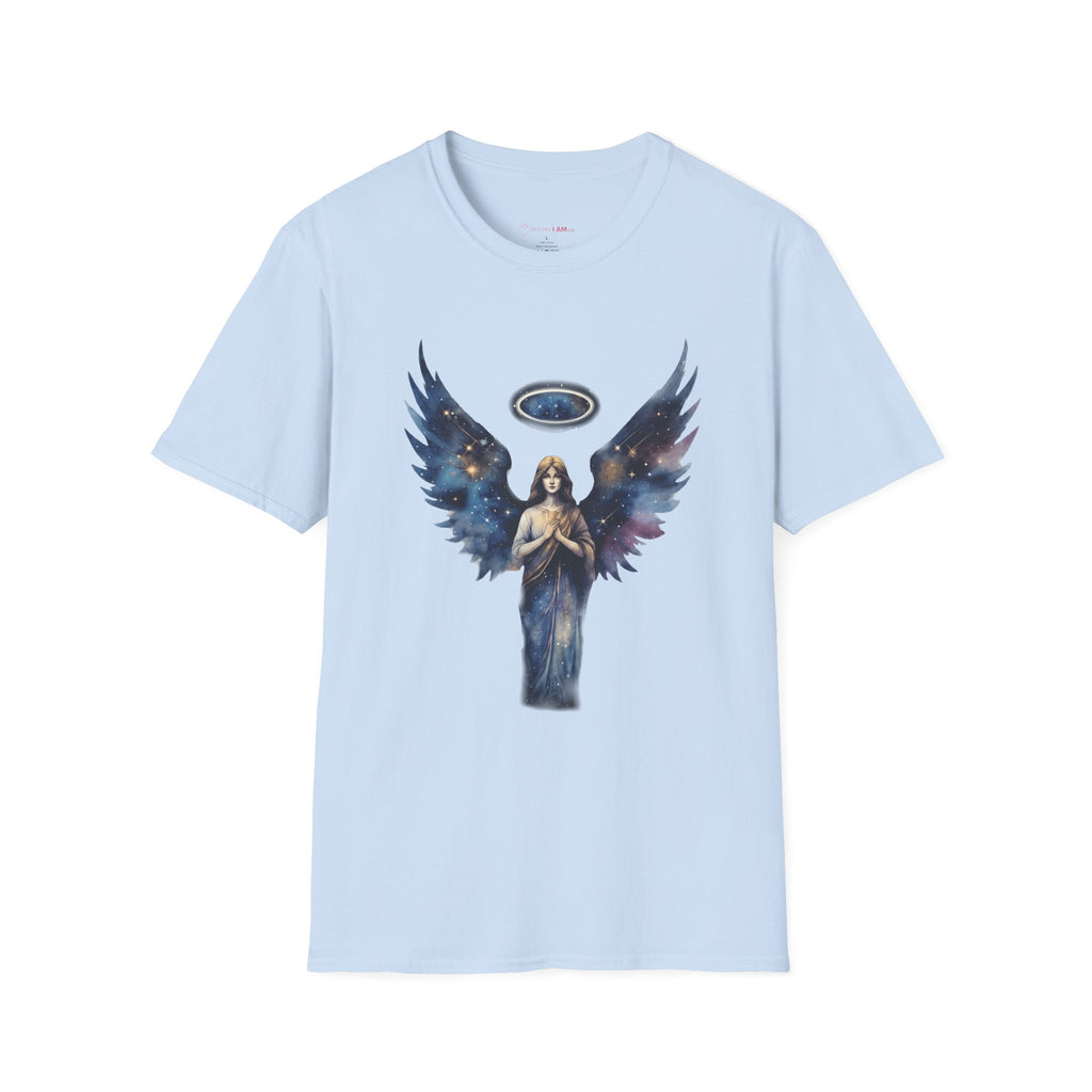 Celestial Guardian Angel Christian T-Shirt – Galaxy Wings Faith Tee