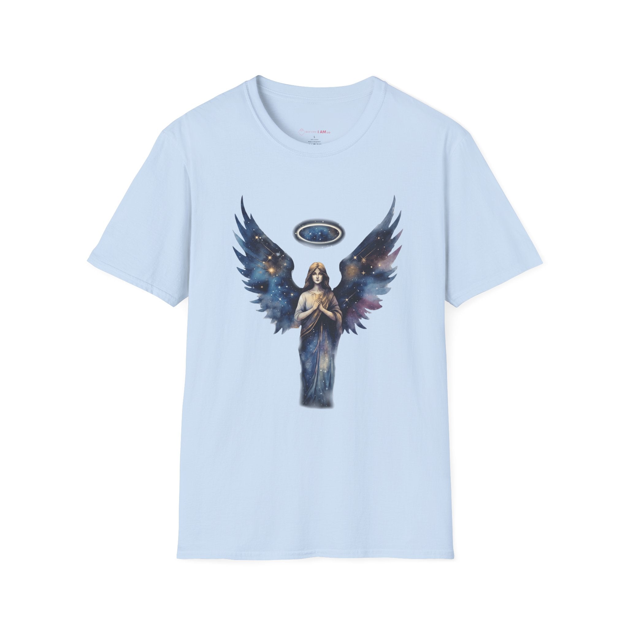 Celestial Guardian Angel Christian T-Shirt – Galaxy Wings Faith Tee