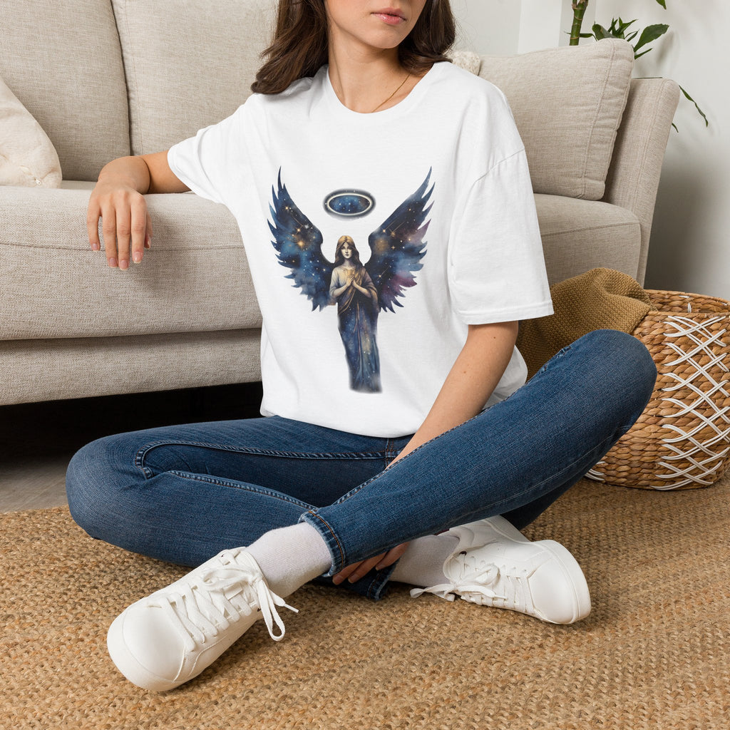 Celestial Guardian Angel Christian T-Shirt – Galaxy Wings Faith Tee