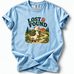 Lost and Found Premium T-Shirt in Chambray, front view