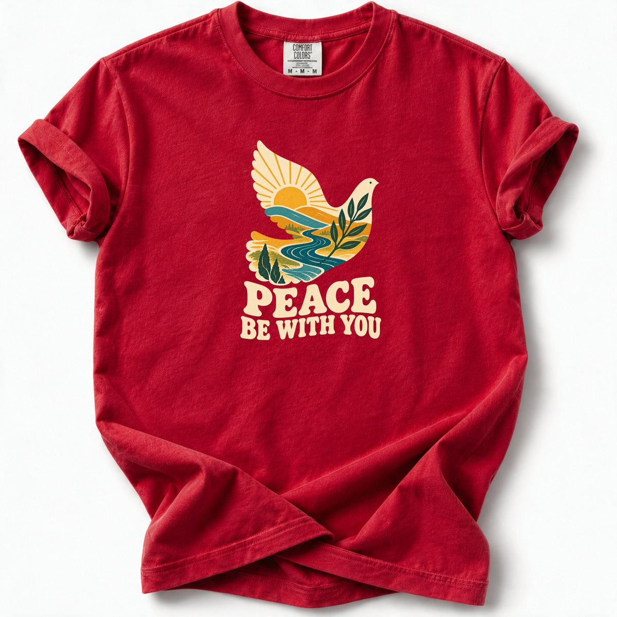 Peace be with you Premium T-Shirt in Red, front view