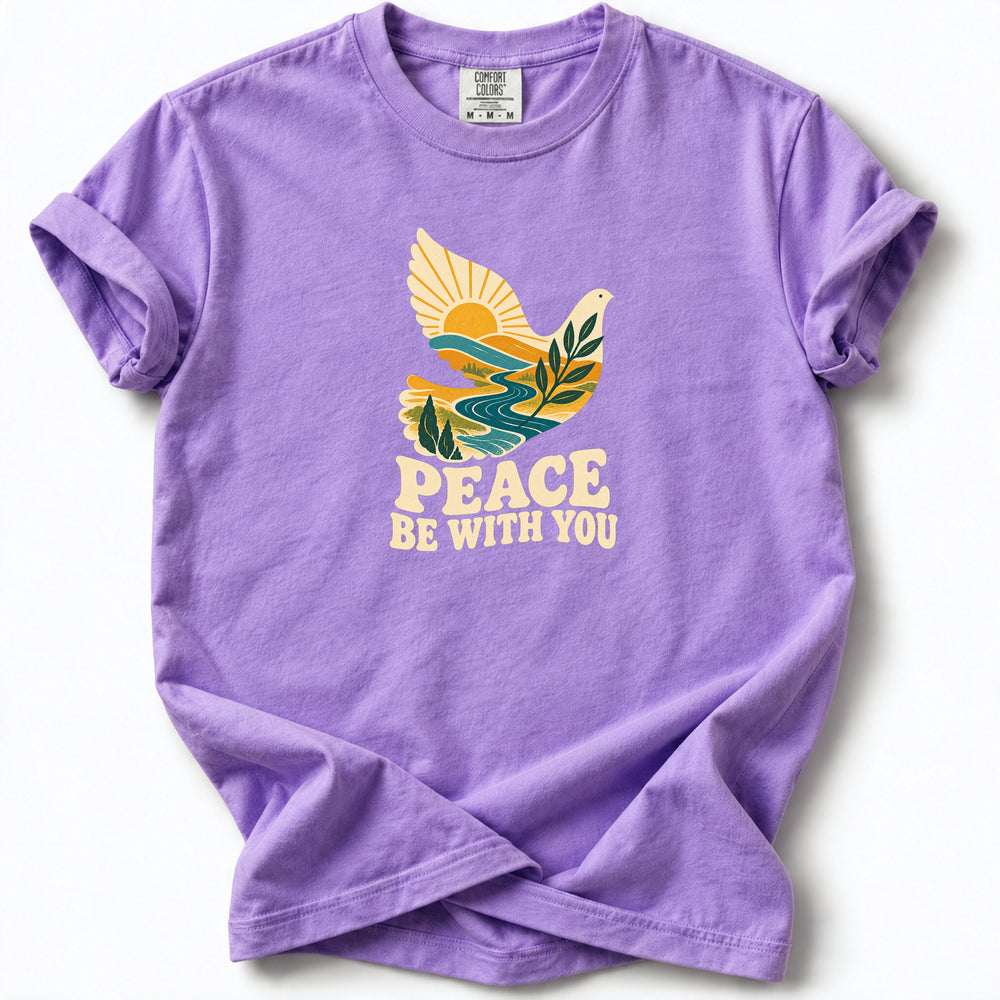 Peace be with you Premium T-Shirt in Violet, front view