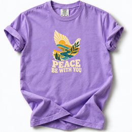 Peace be with you Premium T-Shirt in Violet, front view