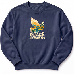 Peace be with you Premium Sweatshirt in True Navy, front view