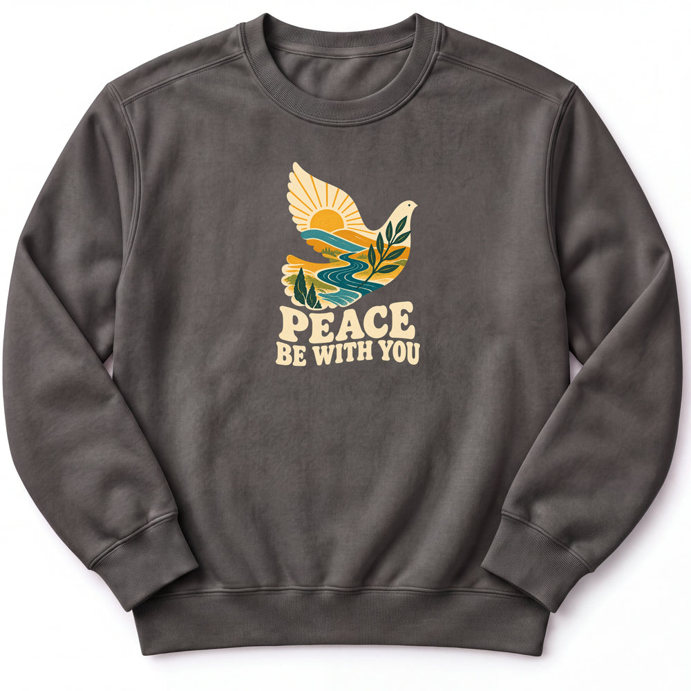 Peace be with you Premium Sweatshirt in Pepper, front view