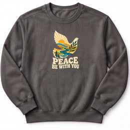 Peace be with you Premium Sweatshirt in Pepper, front view