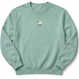 Sheep Found Premium Sweatshirt in Light Green, front view