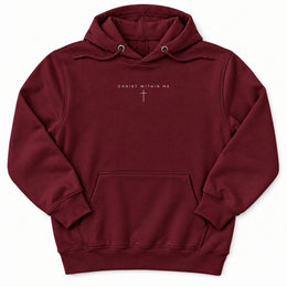 Christ Within Premium Hoodie in Burgundy, front view