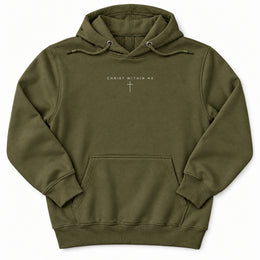 Christ Within Premium Hoodie in Army Green, front view