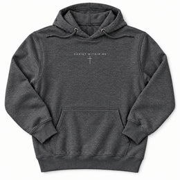 Christ Within Premium Hoodie in Charcoal Heather, front view