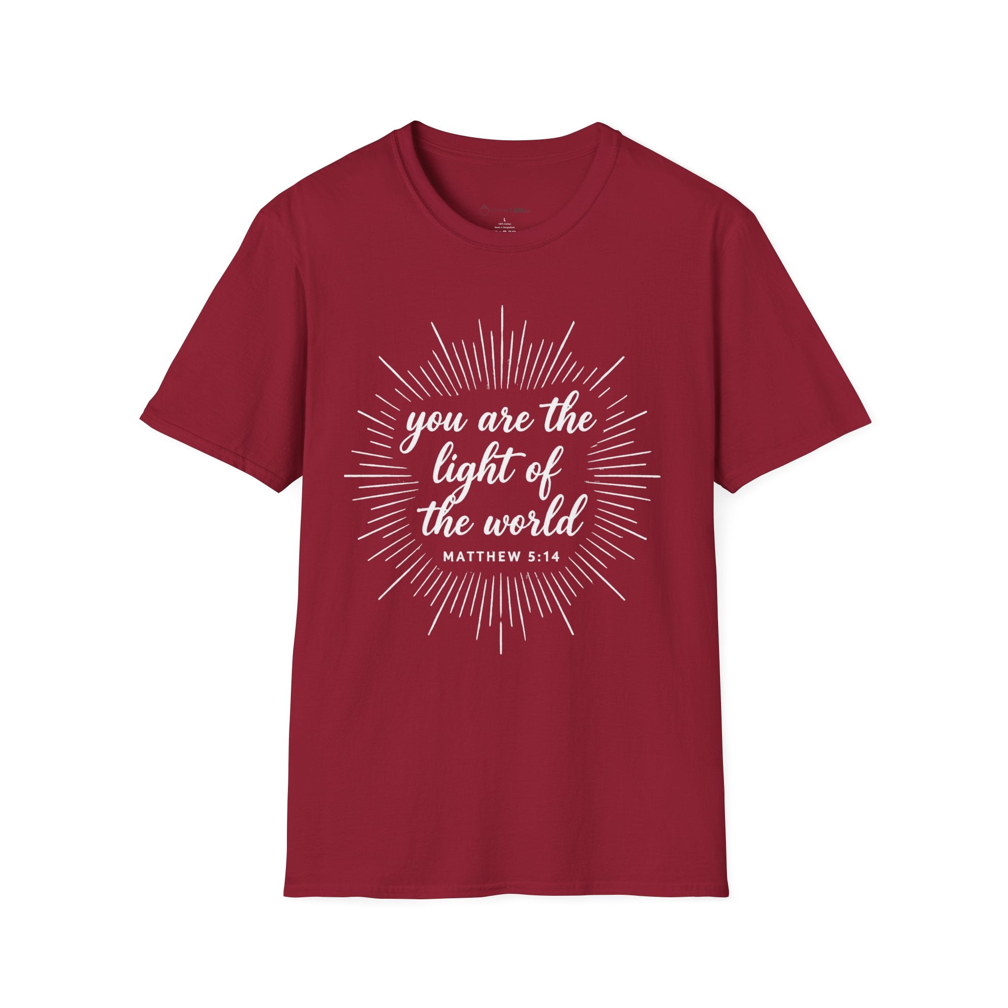 Matthew 5:14 Radiant Light Christian T-Shirt