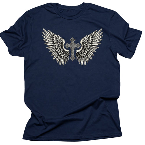 Cross & Angel Wings Christian T-Shirt