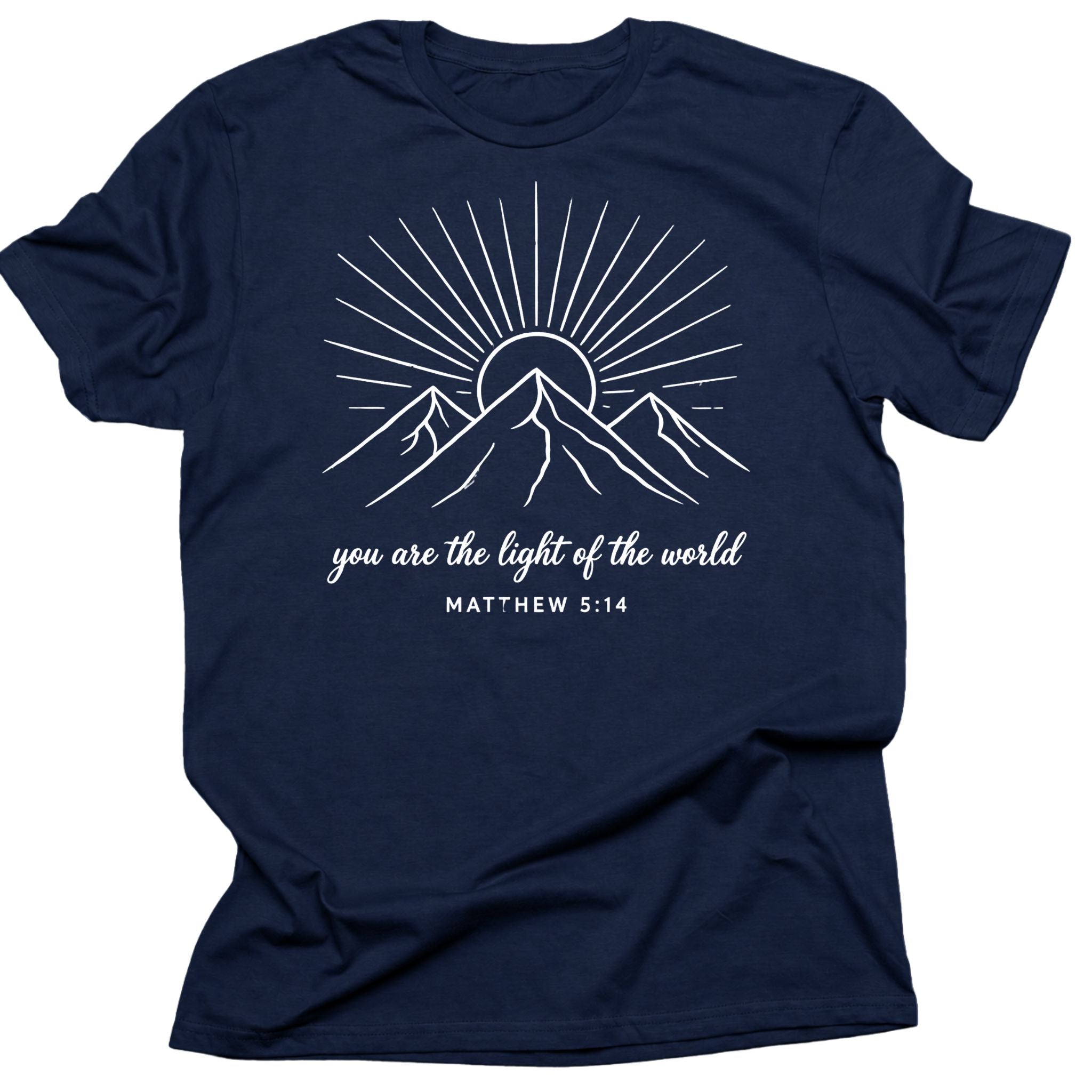 Matthew 5:14 Mountain Light Christian T-Shirt