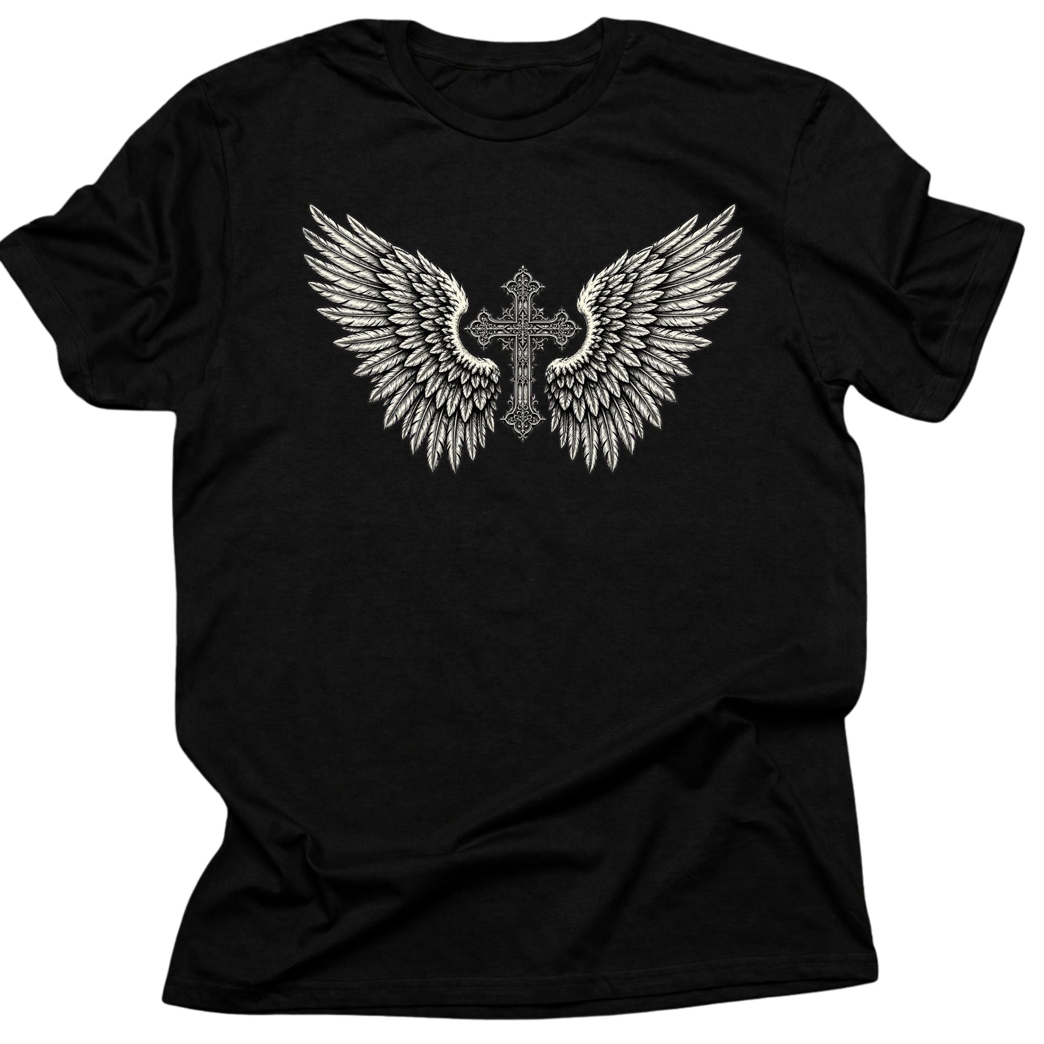 Cross & Angel Wings Christian T-Shirt