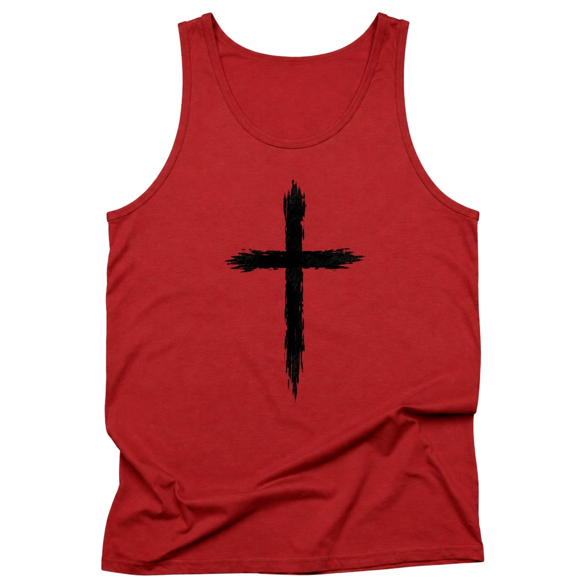 Brushstroke Cross Christian Tank Top