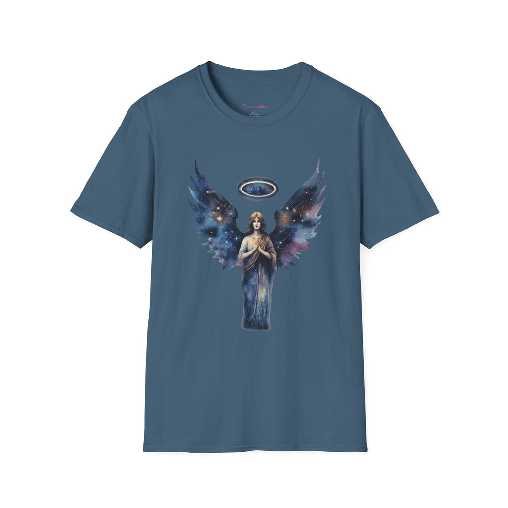 Celestial Guardian Angel Christian T-Shirt – Galaxy Wings Faith Tee