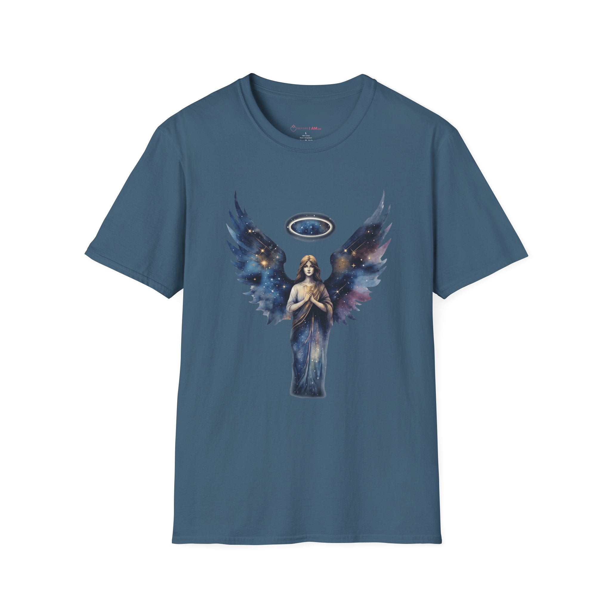 Celestial Guardian Angel Christian T-Shirt – Galaxy Wings Faith Tee