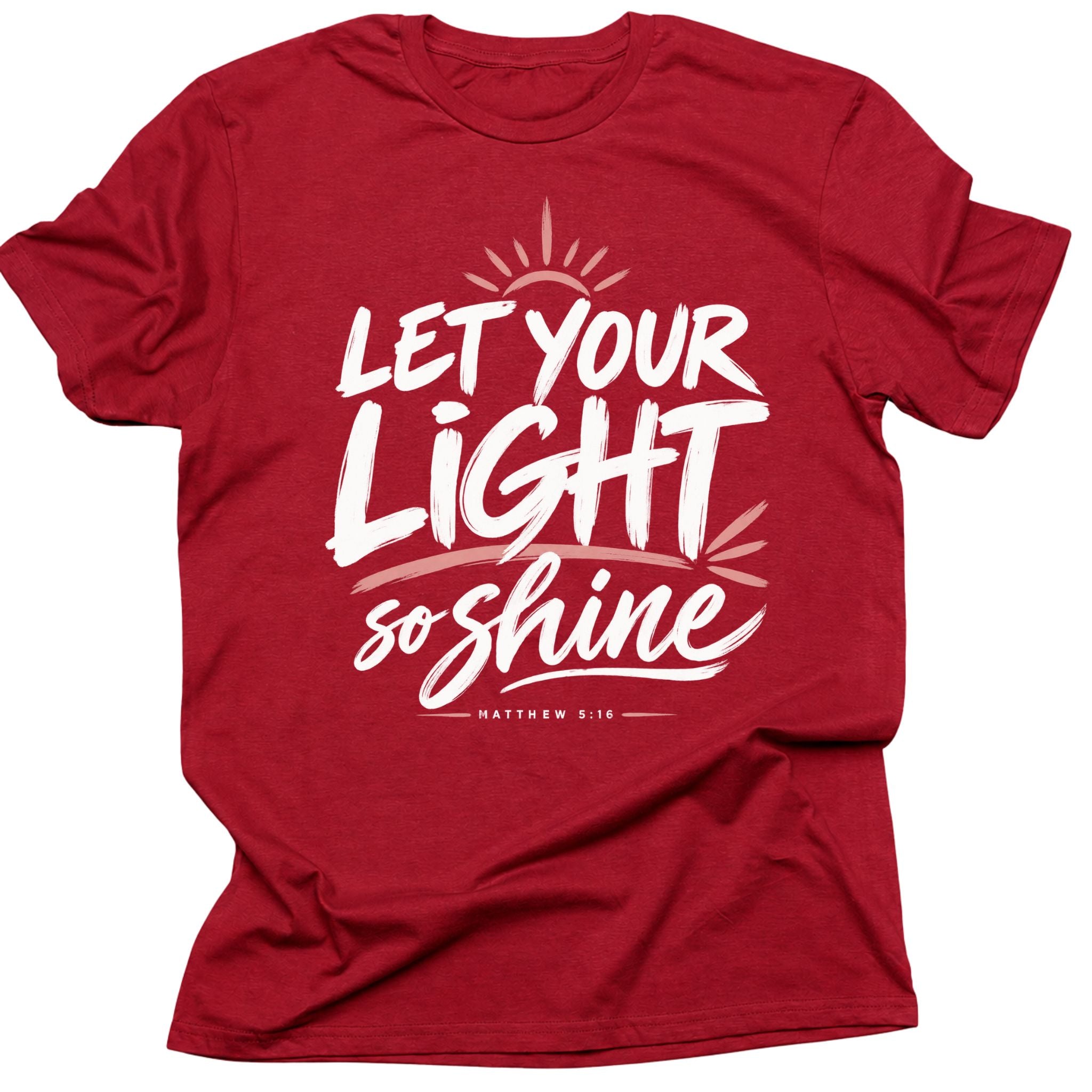 Let Your Light Shine Christian T-Shirt – Matthew 5:16 Faith Tee