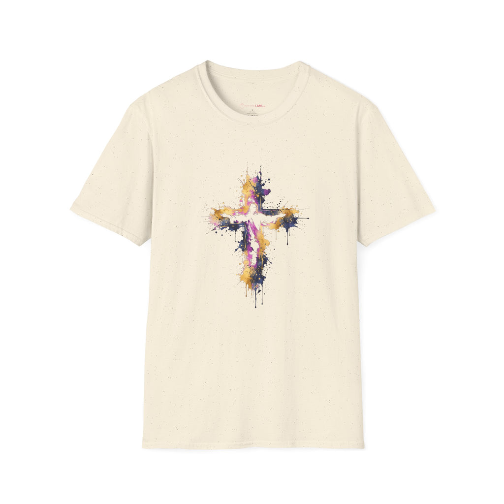 Jesus on the Cross Watercolor Christian T-Shirt – Colorful Faith Tee