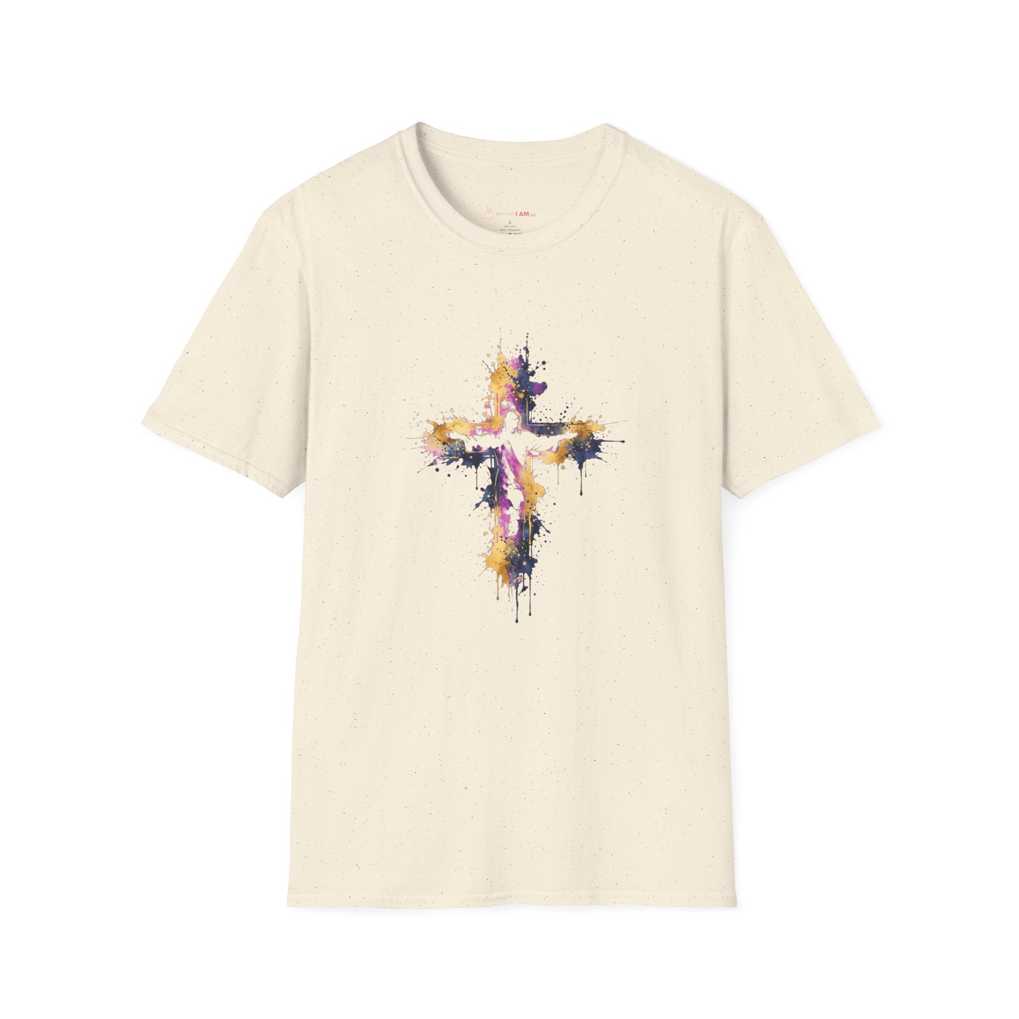 Jesus on the Cross Watercolor Christian T-Shirt – Colorful Faith Tee