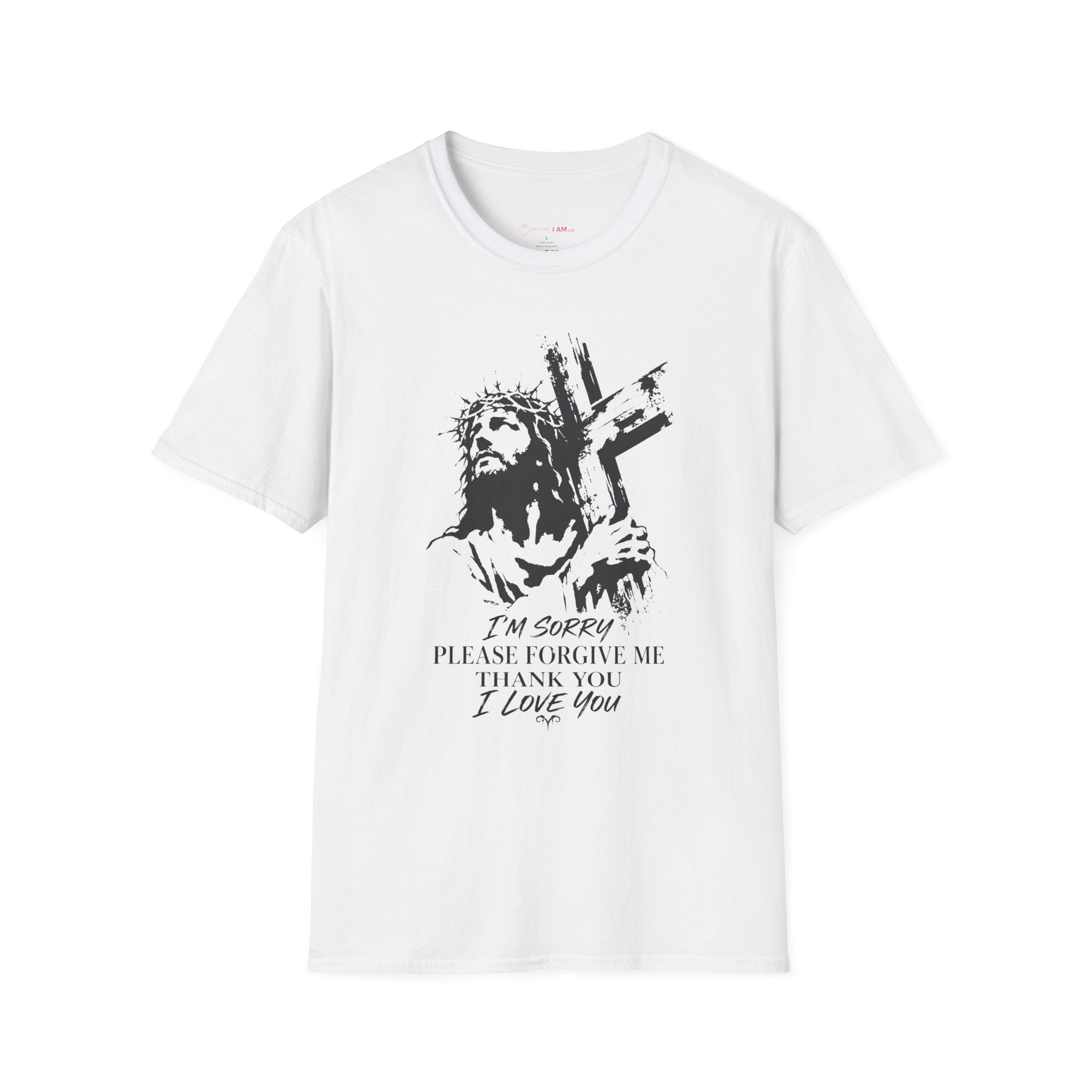Jesus Carrying the Cross Christian T-Shirt – Forgiveness Prayer Tee