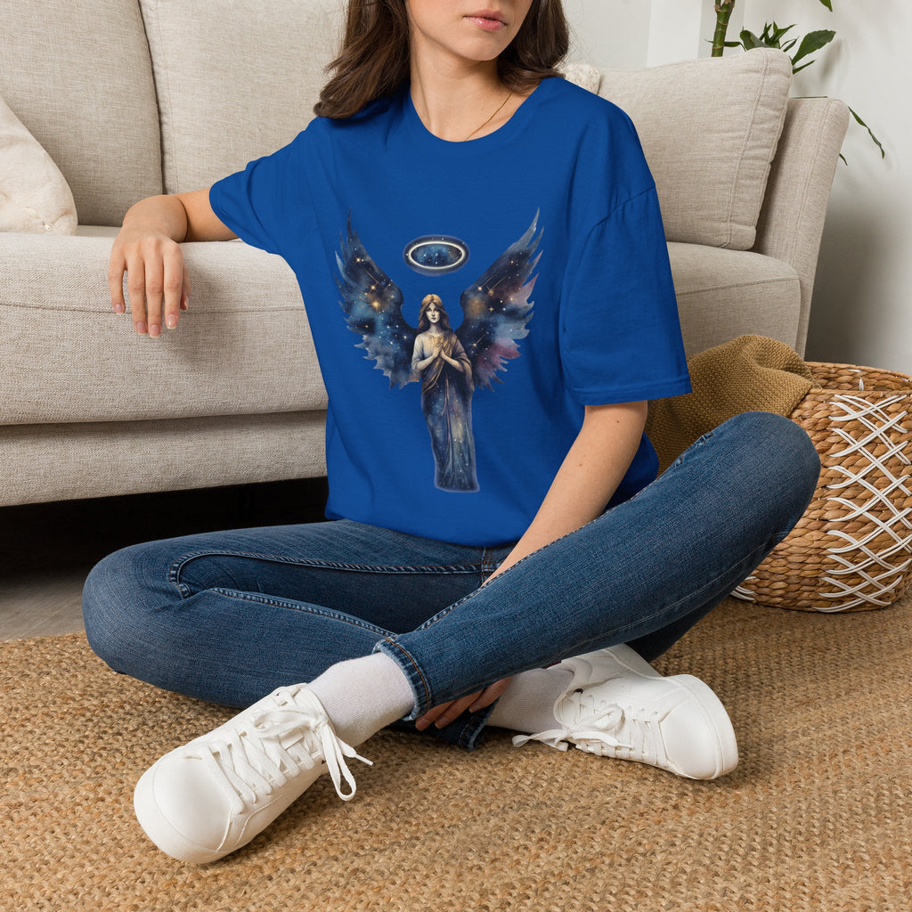 Celestial Guardian Angel Christian T-Shirt – Galaxy Wings Faith Tee