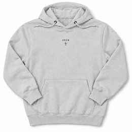 Amen Premium Hoodie in Heather Grey