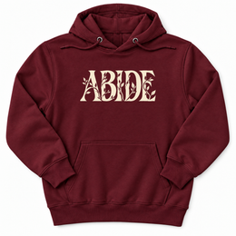 Abide Premium Hoodie in Burgundy, front flat mockup