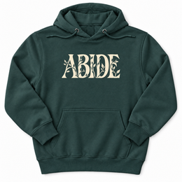 Abide Premium Hoodie in Sports Green, front flat mockup