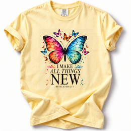 All Things New Butterfly Premium T-Shirt – Banana
