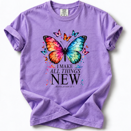 All Things New Butterfly Premium T-Shirt – Violet