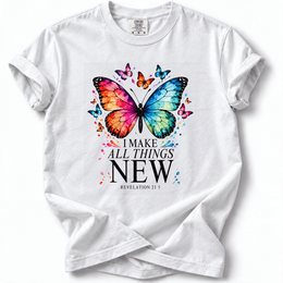 All Things New Butterfly Premium T-Shirt – White