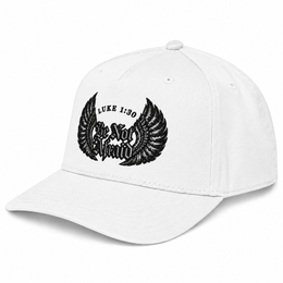 Be Not Afraid Embroidered Cap in White, front view