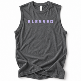 Blessed Soft Tank — Dark Grey Heather — front