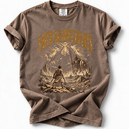 Faith Against Giants Comfort Colors 1717 flat mockup in Espresso