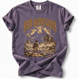 Faith Against Giants Comfort Colors 1717 flat mockup in Wine