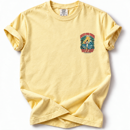 Faith Over Waves Premium T-Shirt in Butter — front chest design