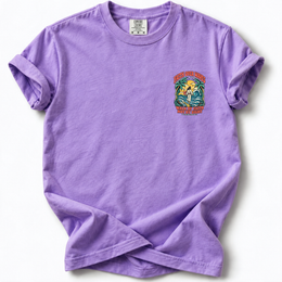 Faith Over Waves Premium T-Shirt in Violet — front chest design