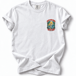 Faith Over Waves Premium T-Shirt in White — front chest design