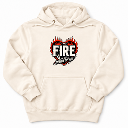 Holy Spirit Fire Premium Hoodie in Sandshell, front view