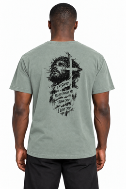 Forgiveness Prayer Edition T-Shirt in Bay — large back design