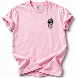 Forgiveness Prayer Edition T-Shirt in Blossom — left chest design