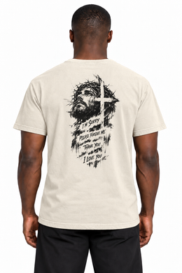 Forgiveness Prayer Edition T-Shirt in Ivory — large back design